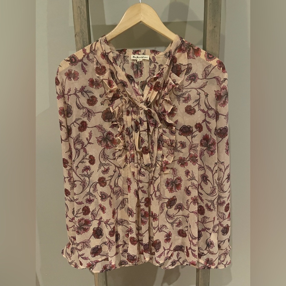 For love and lemons Floral Ruffle Blouse
